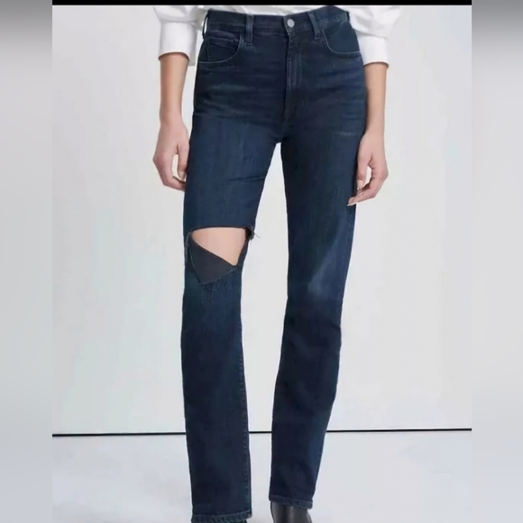 7 For All Mankind Jeans Womens Size 27 Easy Slim Sunbeam Blue 7U394568 NWT $228